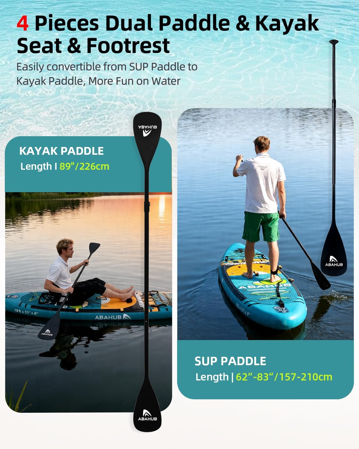 Wide 10.6ft x 31/34in Inflatab - Fishing Kayak Paddle 리뷰 및 가격
